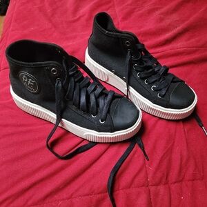 P.F. Flyers Black And White High-Top Platform Sneakers